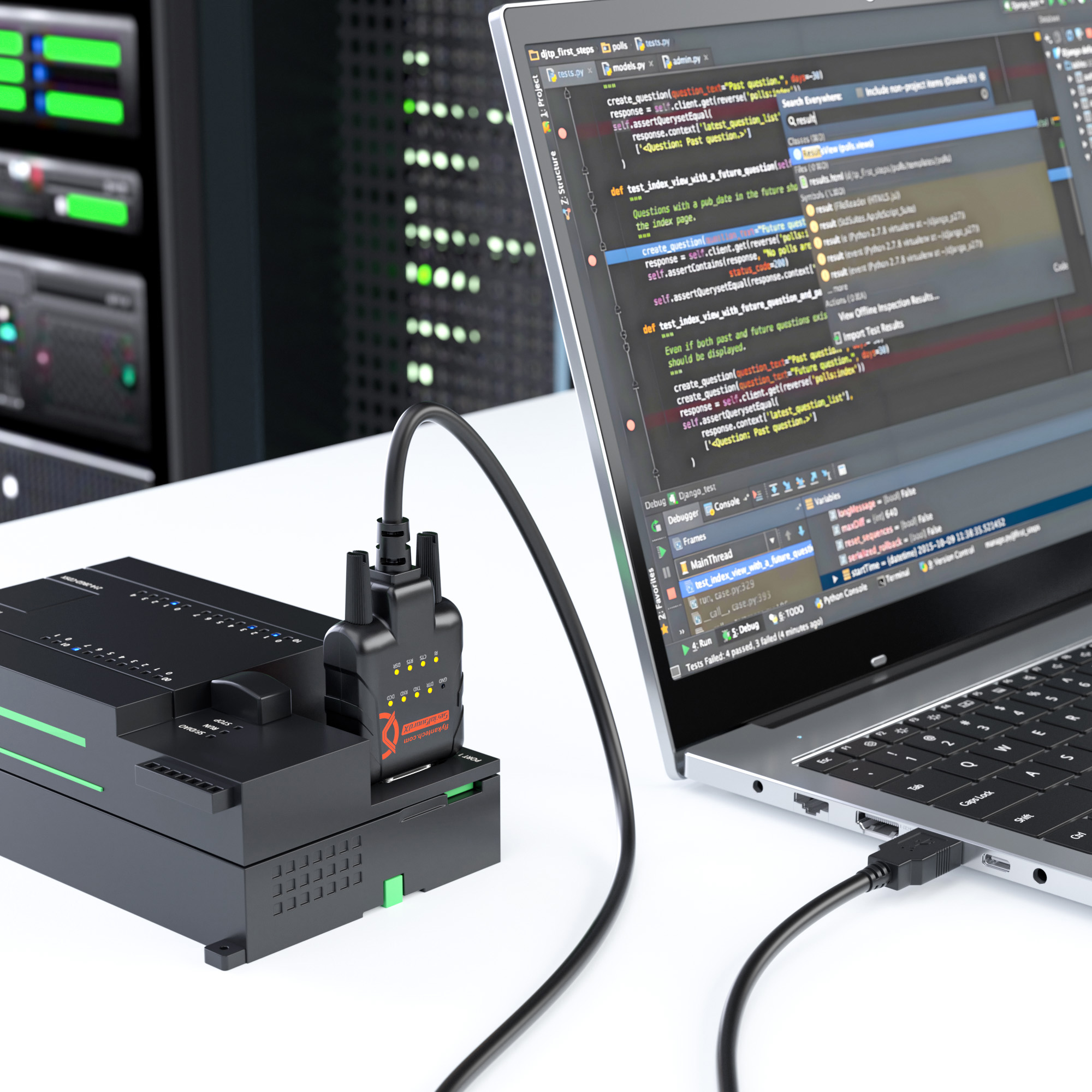 RS232-ESD9A FTDI USB to RS232 Adapter with 9 LED Monitoring and ESD Protection