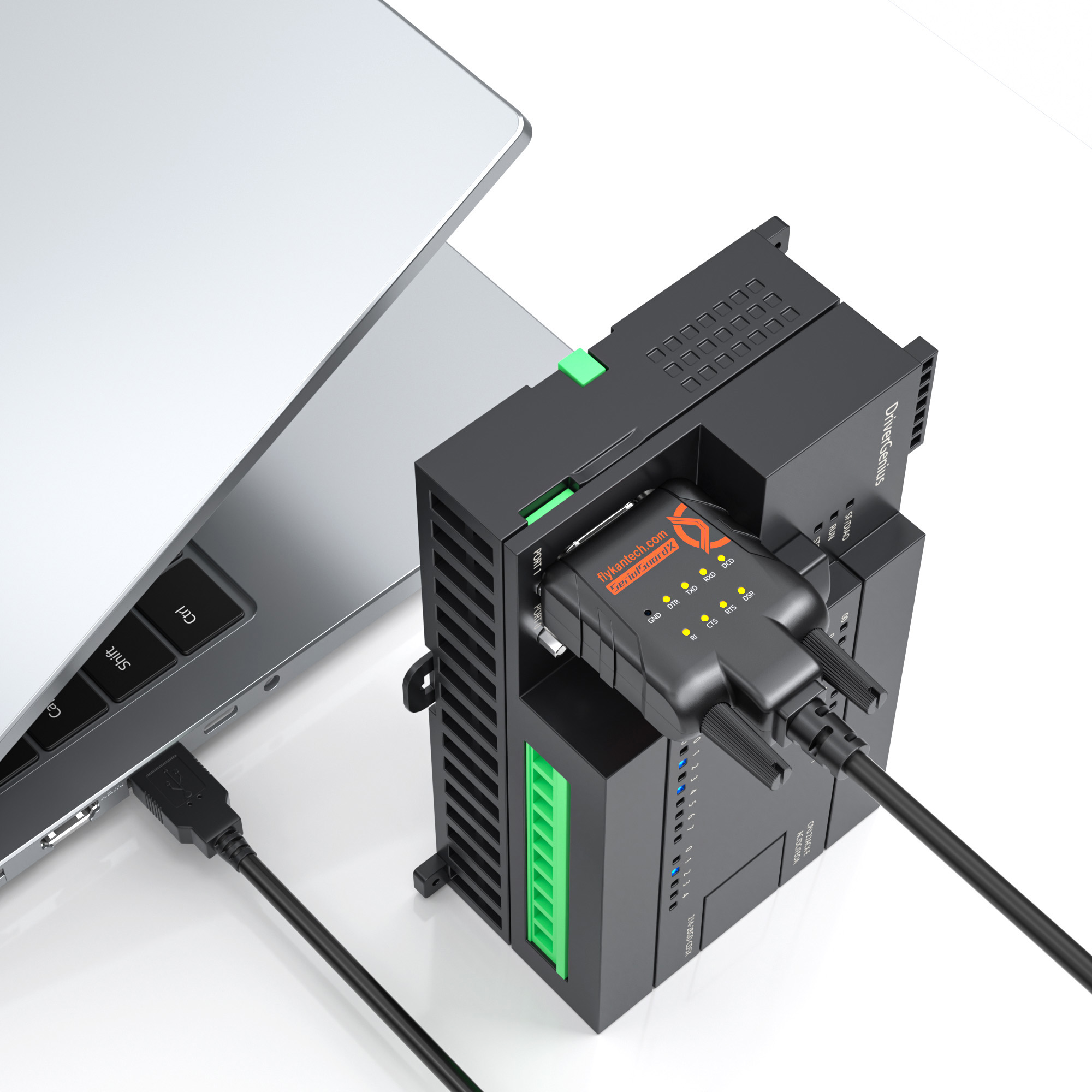 RS232-ESD9A FTDI USB to RS232 Adapter with 9 LED Monitoring and ESD Protection