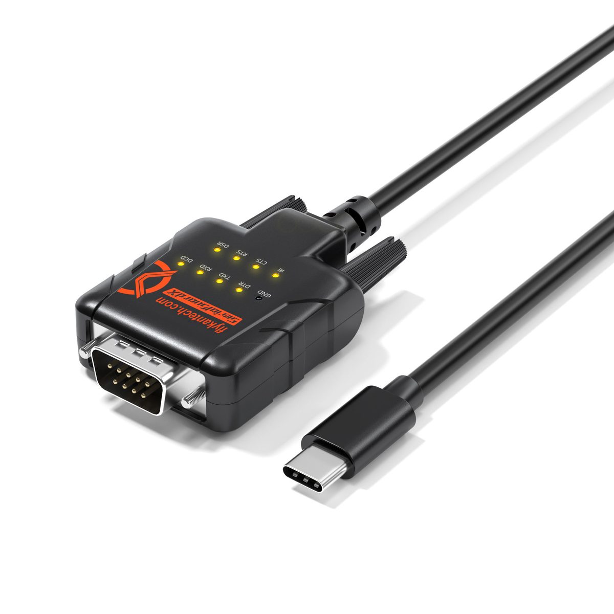 RS232-ESD9C USB-C to Serial Adapter, 9 LEDs, ESD Safe