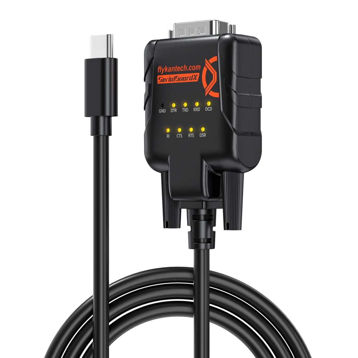 RS232-ESD9C USB-C to Serial Adapter, 9 LEDs, ESD Safe