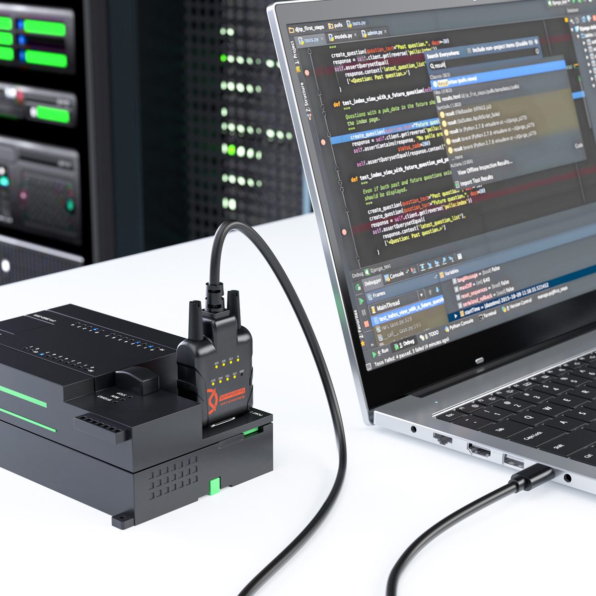 RS232-ESD9C USB-C to Serial Adapter, 9 LEDs, ESD Safe