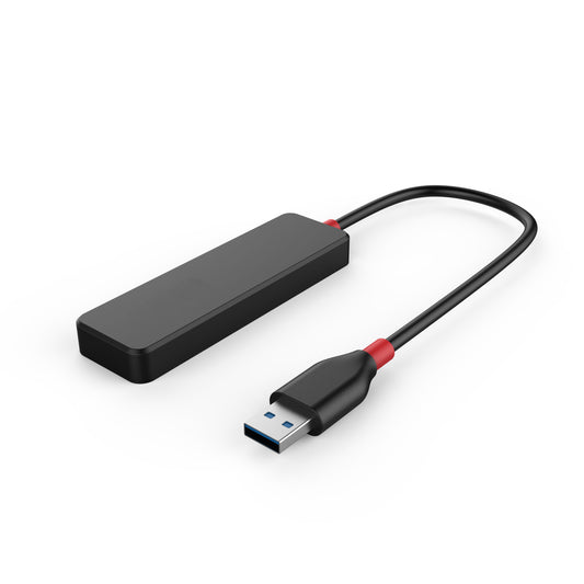 4-Port SuperSpeed Mini USB 3.0 Hub - 5Gbps - Black & Red