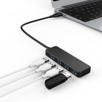 4 Port-SuperSpeed Mini USB 3.0 Hub - 5Gbps - Black